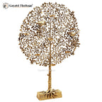 Brass Kalpavriksha with 8 Wax Lamp Holders & Chirping Bird | Gayatri Heritage