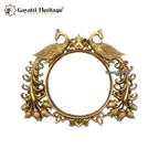 Brass Prabhavali Frame with Two Peacocks – Divine Temple-Inspired Décor | Gayatri Heritage