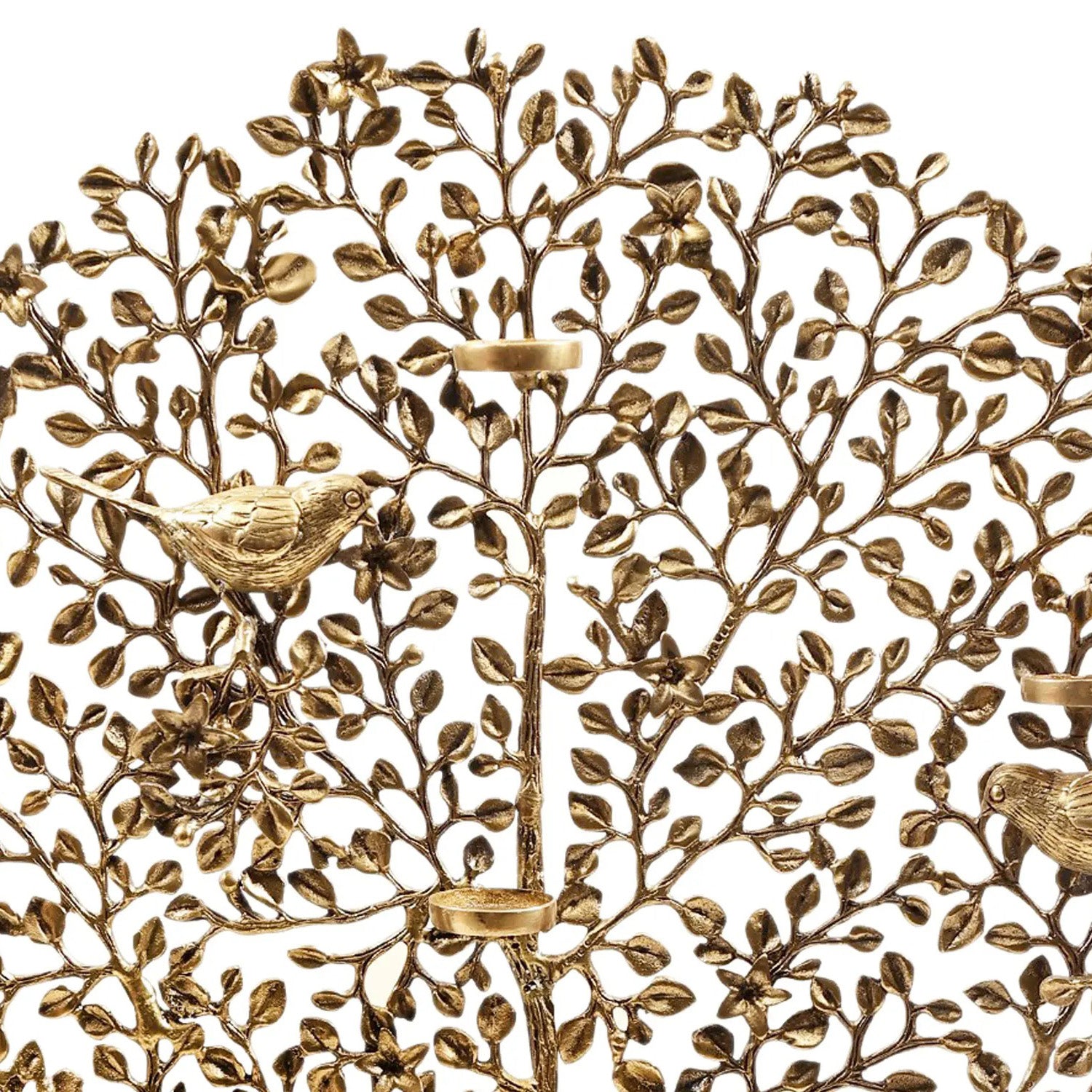 Brass Kalpavriksha with 8 Wax Lamp Holders & Chirping Bird | Gayatri Heritage