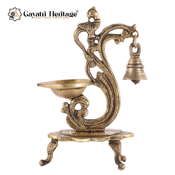 Brass Parrot Design Lamp Diya – Ornamental Lighting Art | Gayatri Heritage