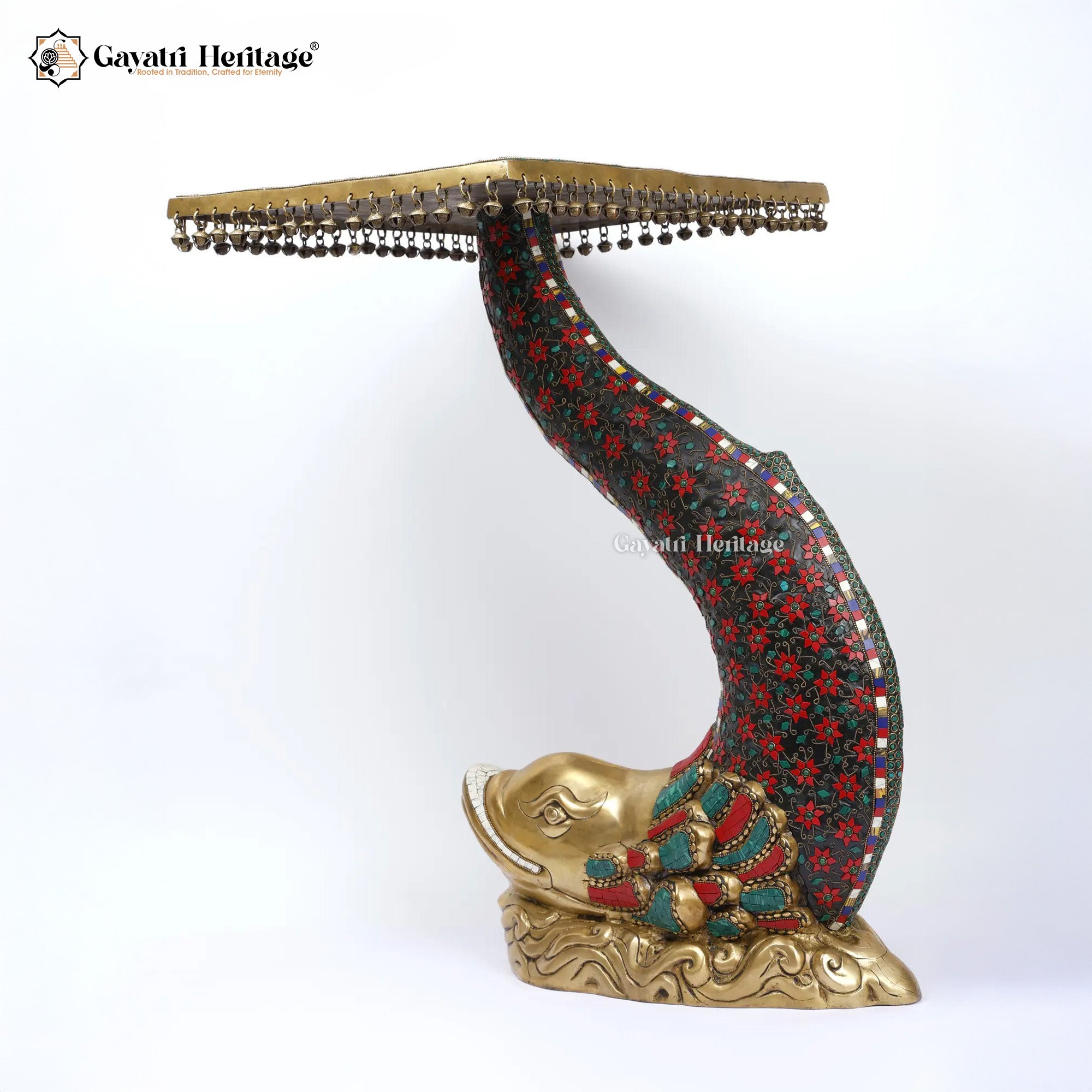 Brass Big Size Fish with Chowki Stand – Elegant Decor | Gayatri Heritage