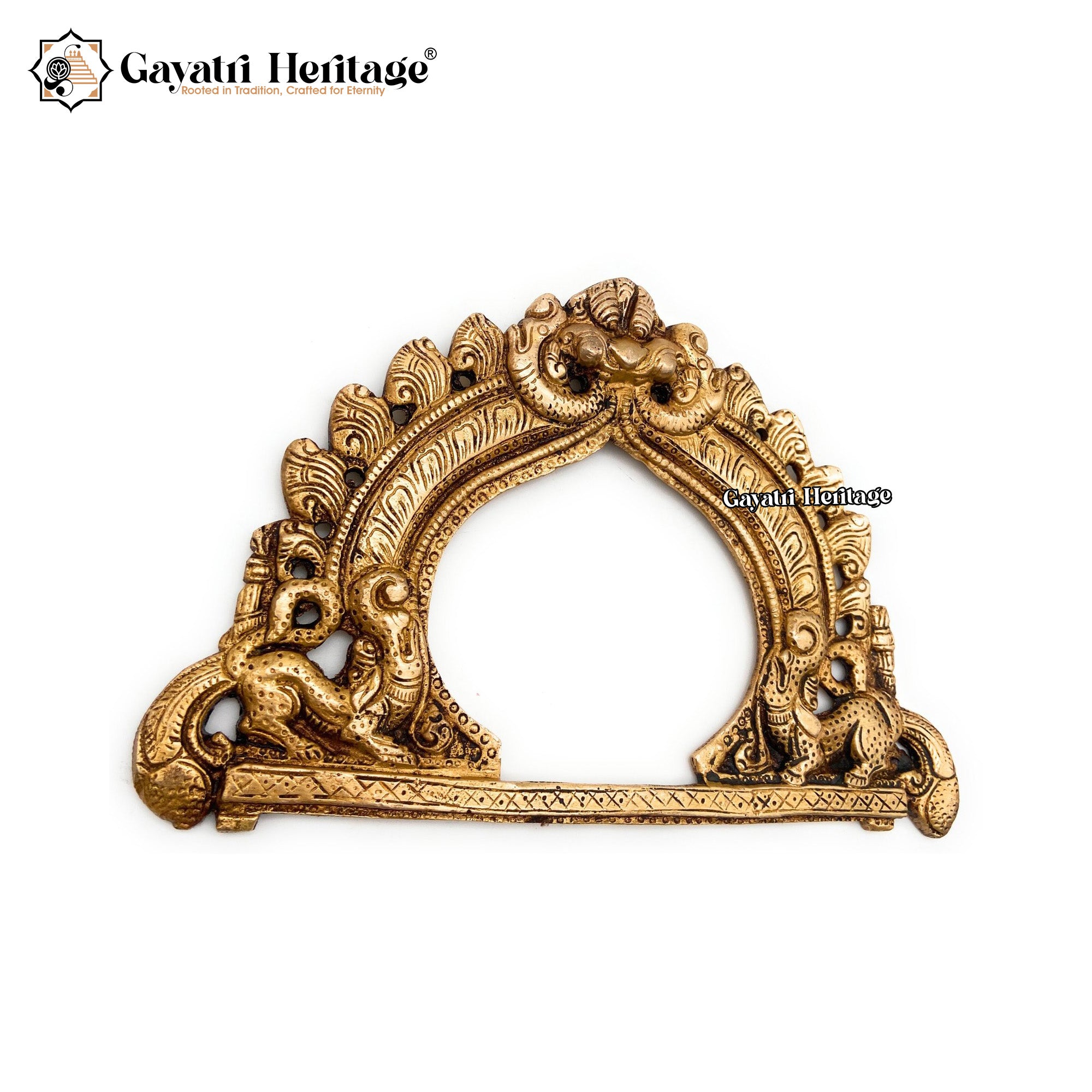 Brass Prabhavali Frame – Elegant Sacred Wall Accent | Gayatri Heritage