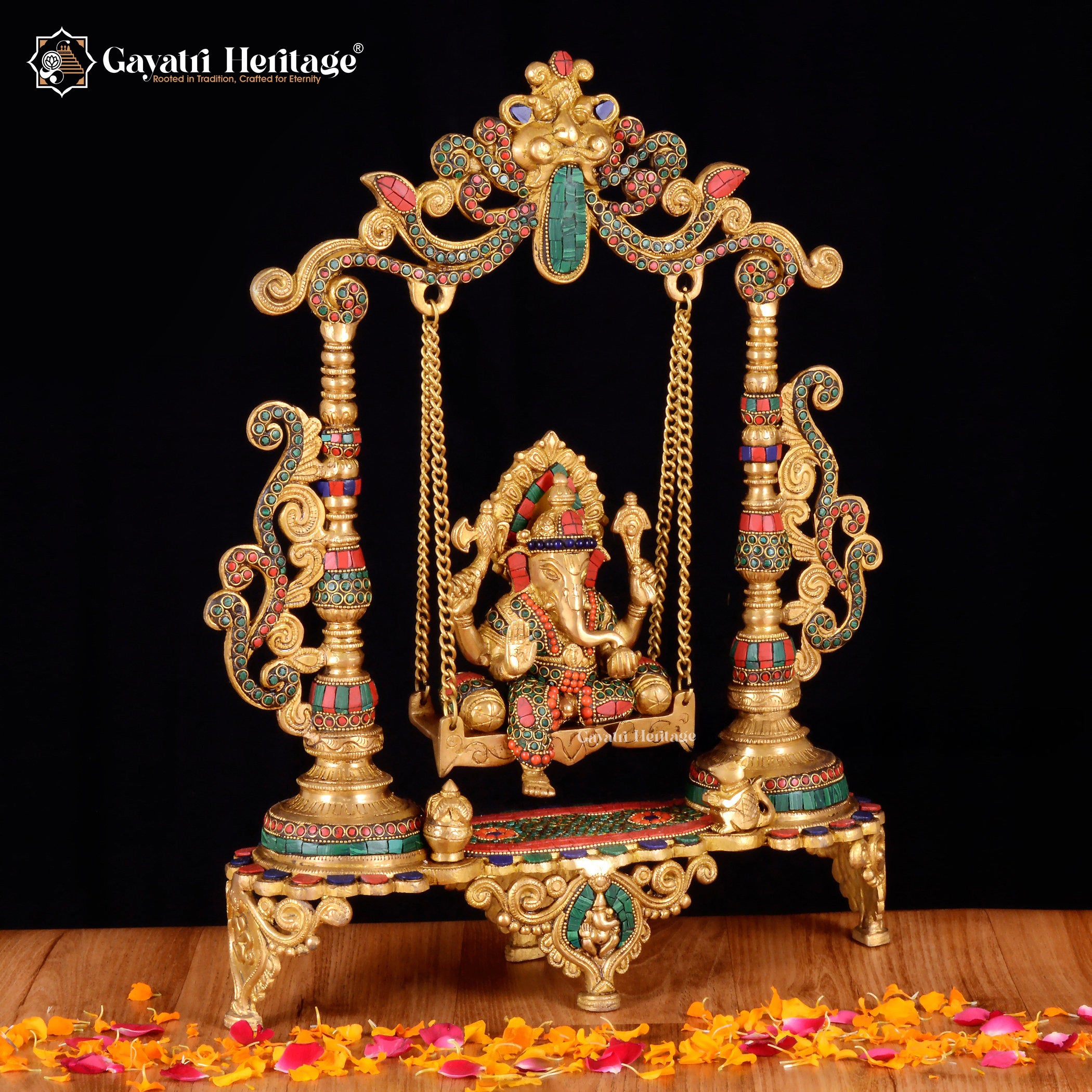 Brass Ganesh Jhula – Traditional Swing Décor | Gayatri Heritage