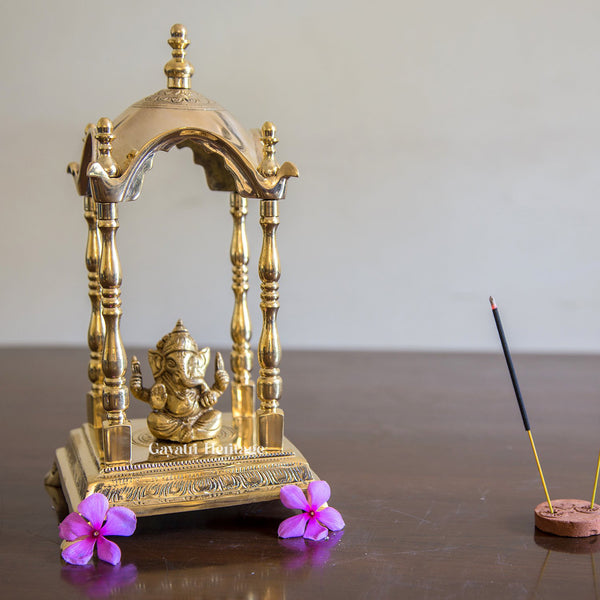 Brass Pooja Mandir for Home Decor – Sacred Elegance for Your Spiritual Space | Gayatri Heritage