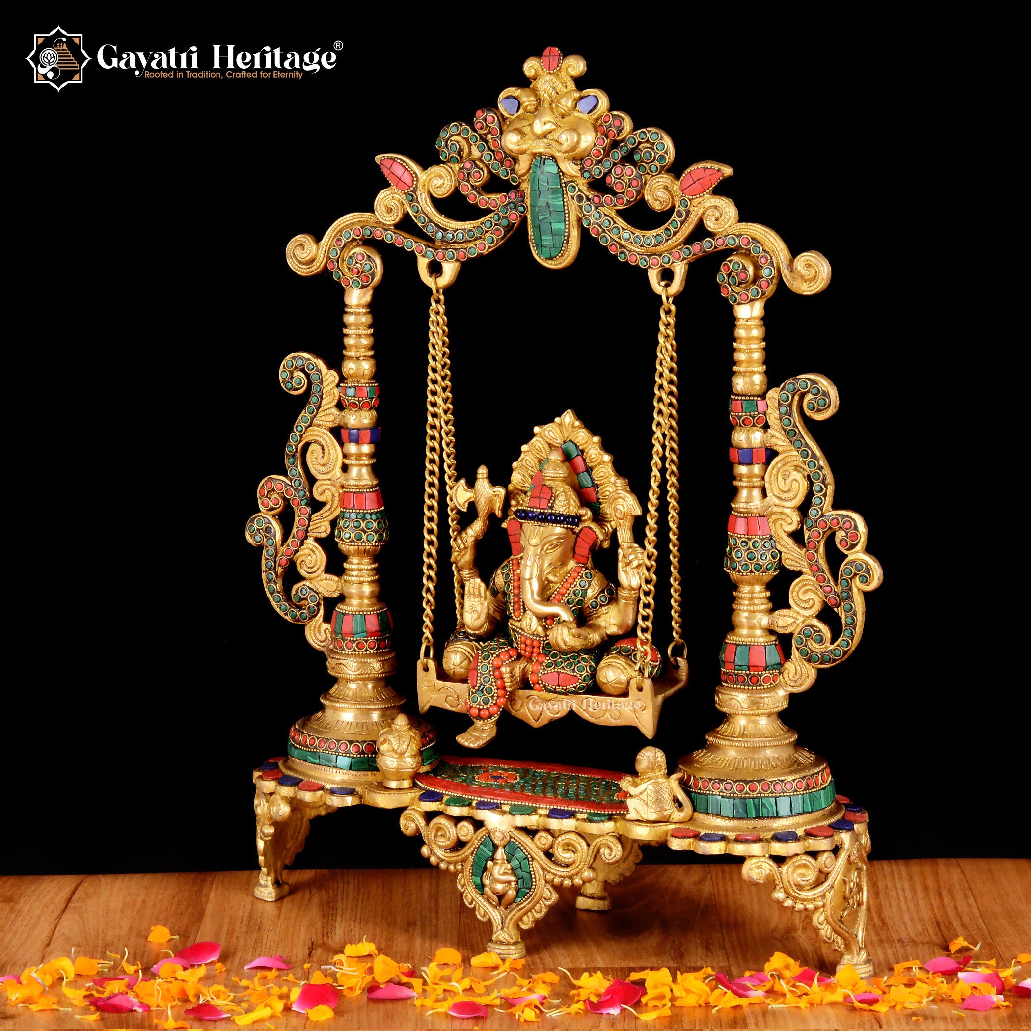 Brass Ganesh Jhula – Traditional Swing Décor | Gayatri Heritage