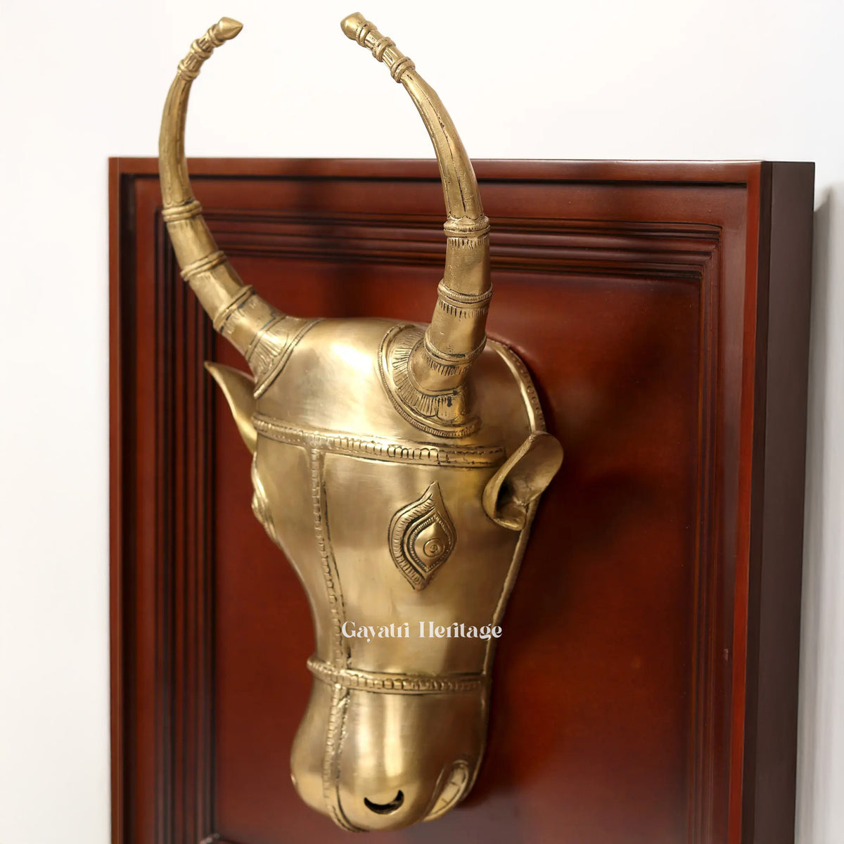 Brass Wall Decor Cow Head – Classic Indian Artwork | Gayatri Heritage