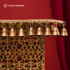 Brass Stool with Bells – Artistic Functional Décor | Gayatri Heritage