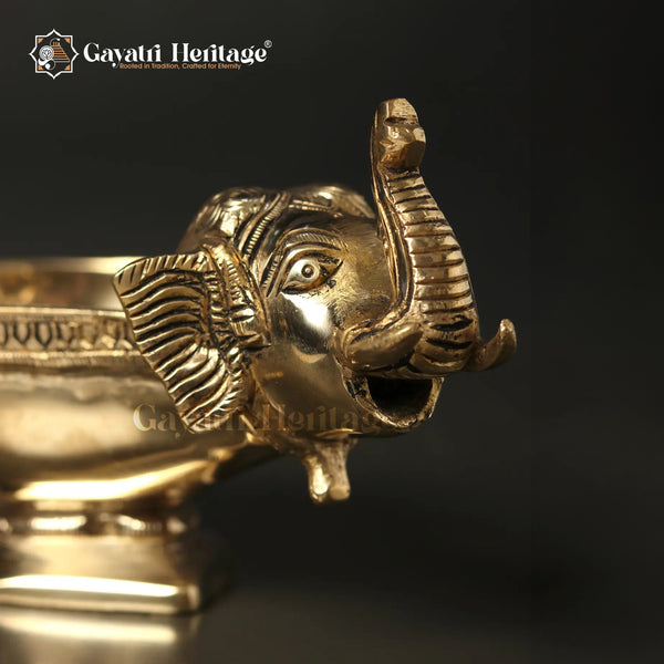 Brass Elephant Design Vilakku (Diya) – Symbol of Prosperity | Gayatri Heritage