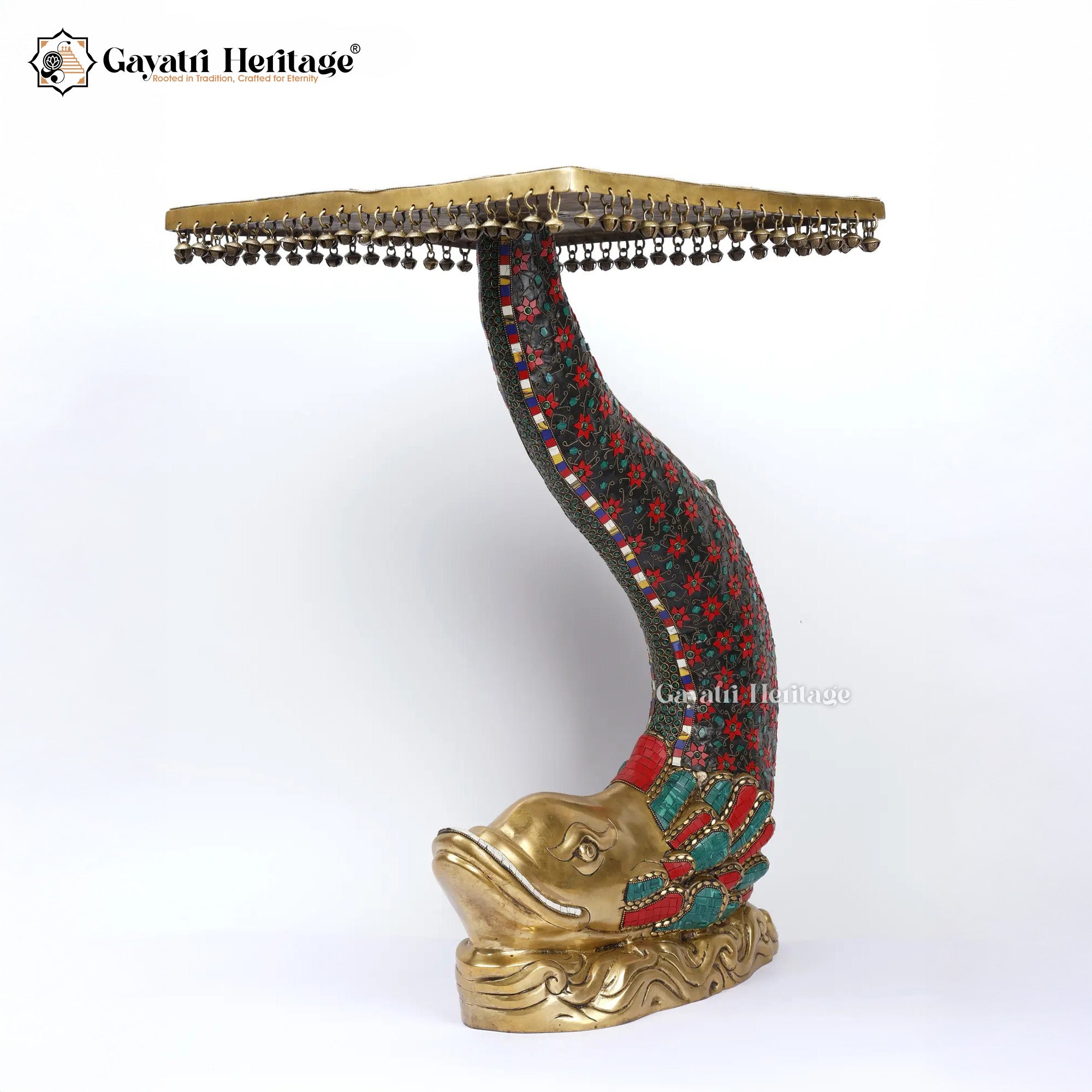 Brass Big Size Fish with Chowki Stand – Elegant Decor | Gayatri Heritage