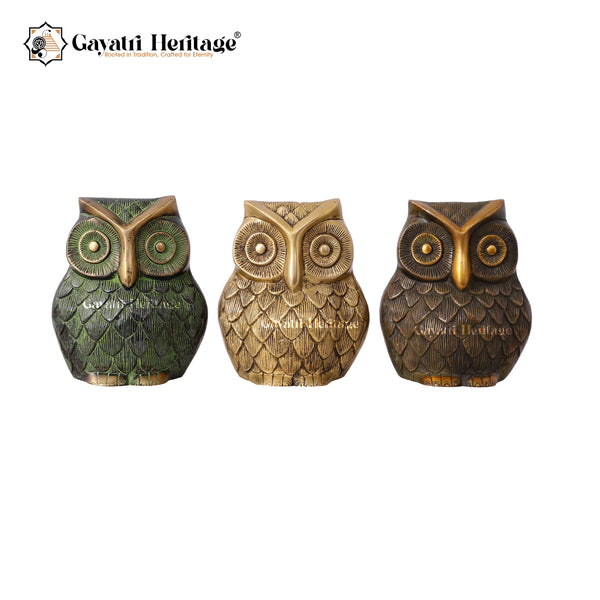 Brass Vintage Owl Statue – Timeless Wisdom in Brass | Gayatri Heritage