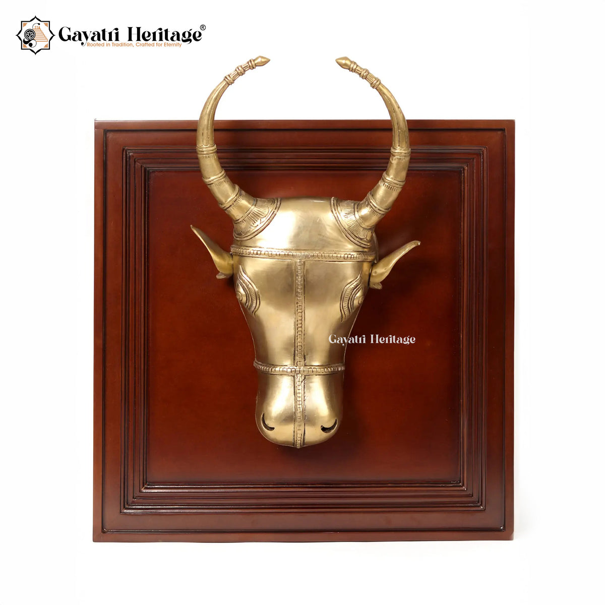 Brass Wall Decor Cow Head – Classic Indian Artwork | Gayatri Heritage