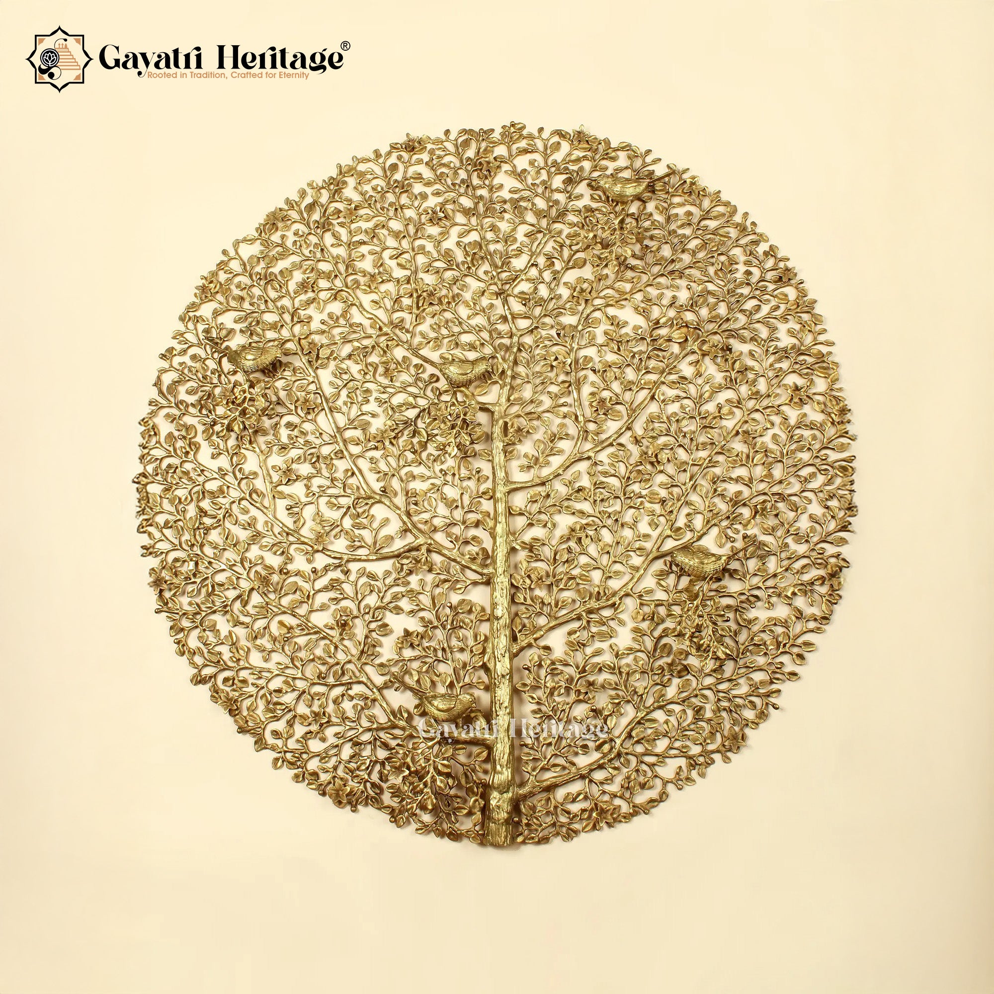 Brass Large Size Kalpavriksha with Chirping Birds | Gayatri Heritage