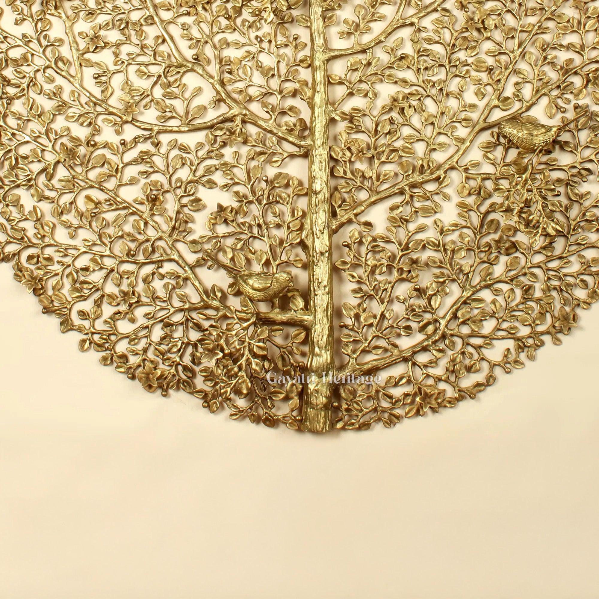 Brass Large Size Kalpavriksha with Chirping Birds | Gayatri Heritage