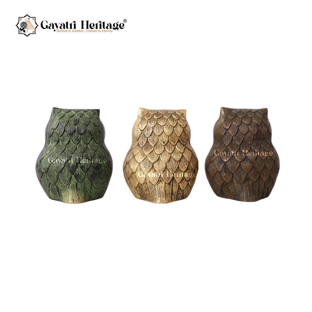 Brass Vintage Owl Statue – Timeless Wisdom in Brass | Gayatri Heritage