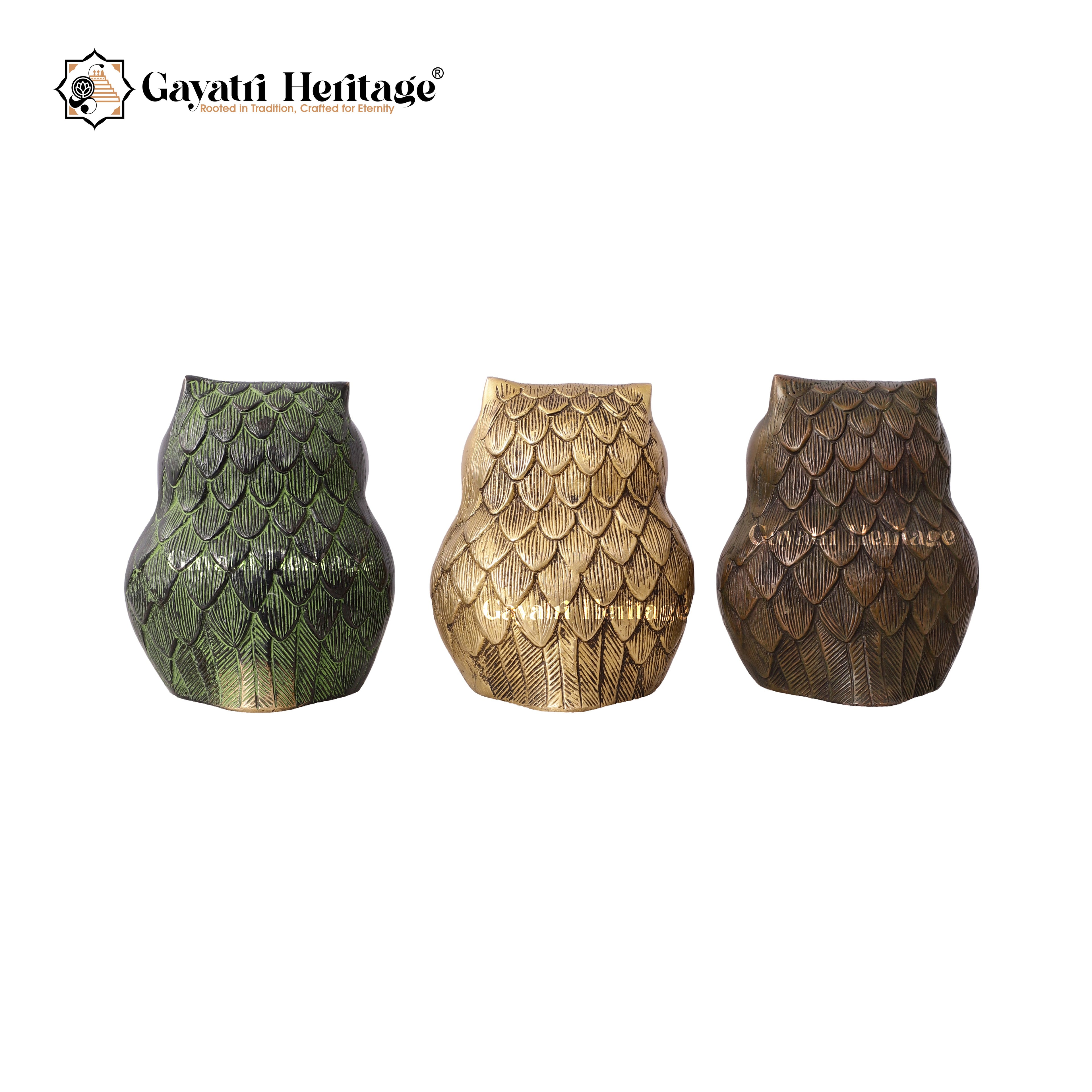 Brass Vintage Owl Statue – Timeless Wisdom in Brass | Gayatri Heritage