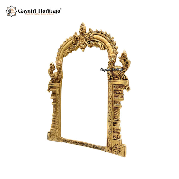 Brass Prabhavali Frame – Sacred and Ornate Wall Accent | Gayatri Heritage