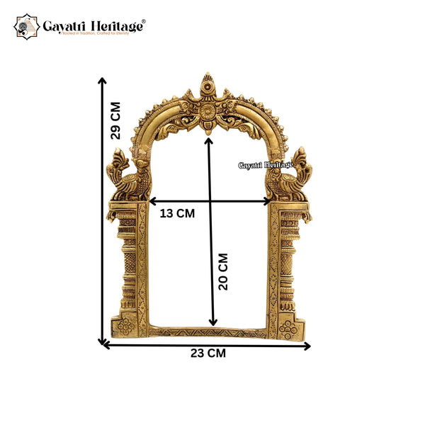 Brass Prabhavali Frame – Sacred and Ornate Wall Accent | Gayatri Heritage