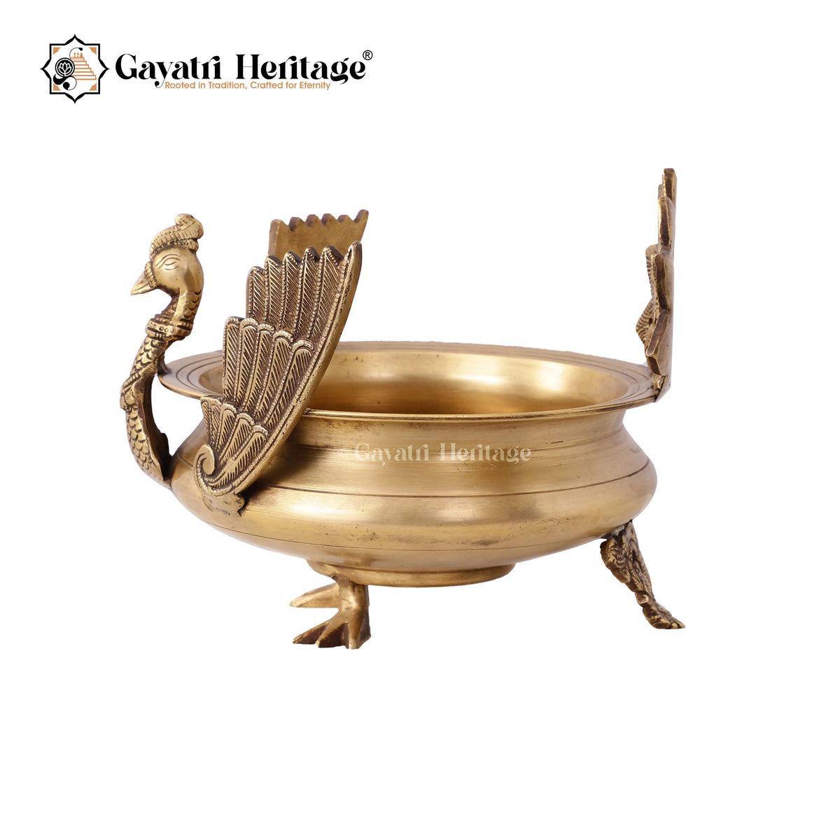 Brass Sparrow Urli – Unique Handcrafted Decor | Gayatri Heritage