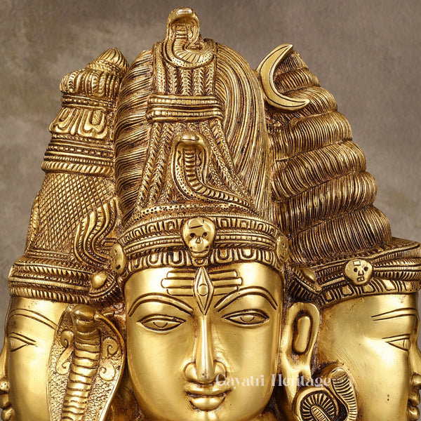 Brass Shiva Head Behind Parvati – Divine Detail in Brass | Gayatri Heritage