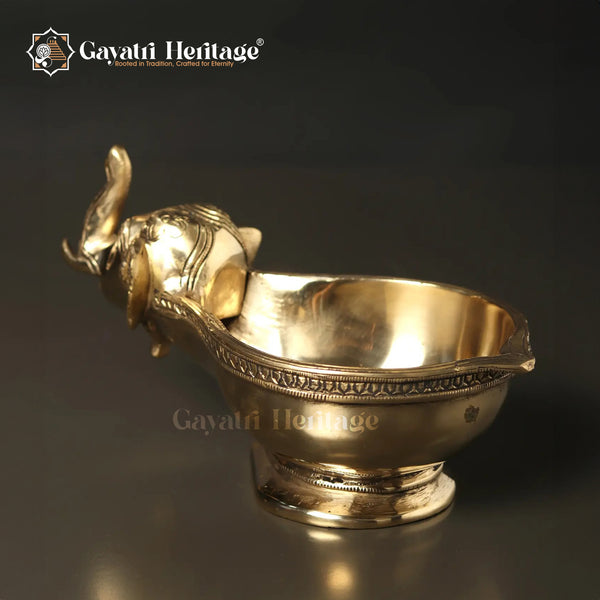 Brass Elephant Design Vilakku (Diya) – Symbol of Prosperity | Gayatri Heritage