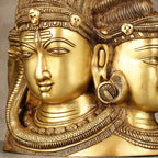Brass Shiva Head Behind Parvati – Divine Detail in Brass | Gayatri Heritage