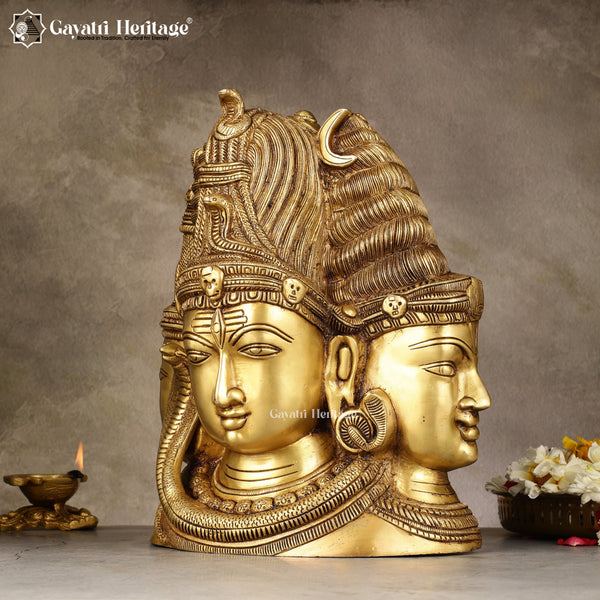 Brass Shiva Head Behind Parvati – Divine Detail in Brass | Gayatri Heritage