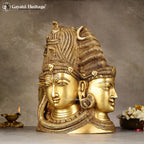 Brass Shiva Head Behind Parvati – Divine Detail in Brass | Gayatri Heritage