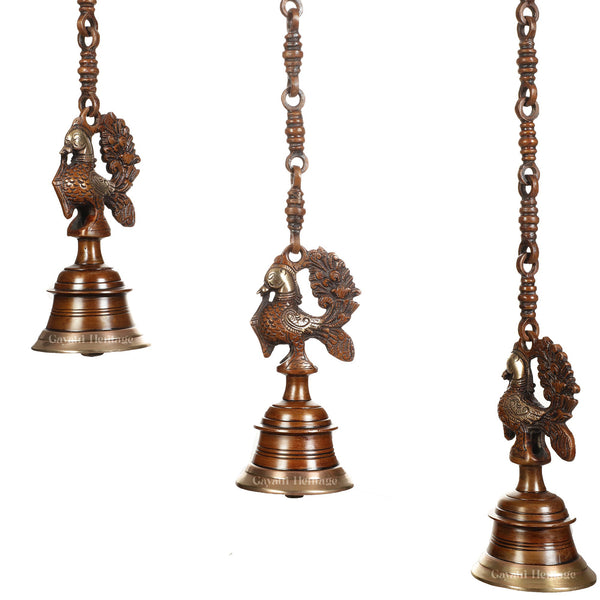 Brass Sparrow Hanging Bell – Charming Decor Accent | Gayatri Heritage