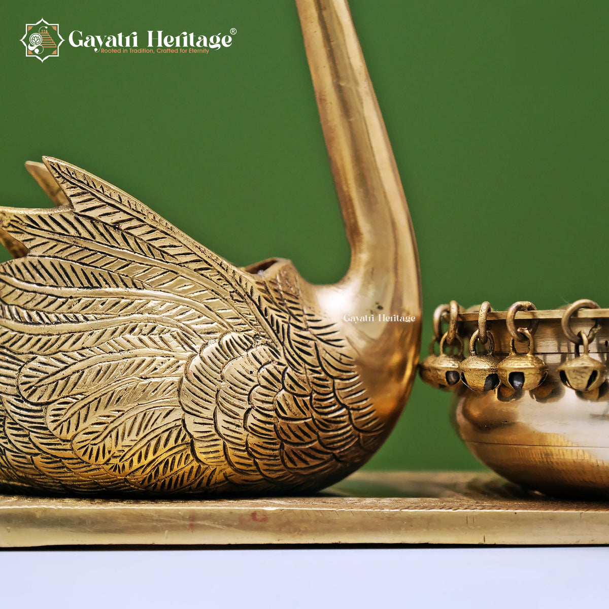 Brass Swan With Urli – Classic Indian Craftsmanship | Gayatri Heritage