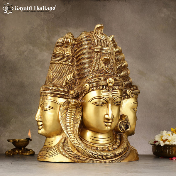 Brass Shiva Head Behind Parvati – Divine Detail in Brass | Gayatri Heritage