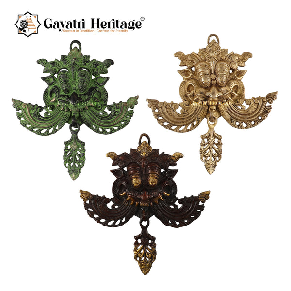 Brass Kirtimukha Wall Hanging Mask – Ward Off Evil with Sacred Protection | Gayatri Heritage