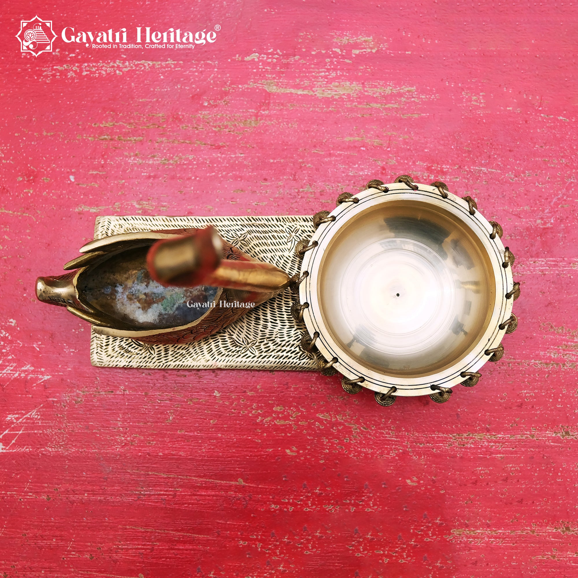 Brass Swan With Urli – Classic Indian Craftsmanship | Gayatri Heritage