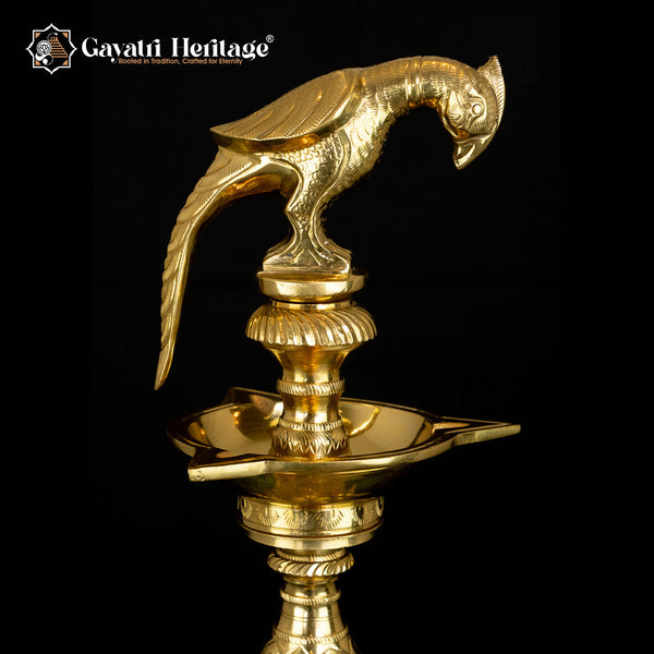 Brass Parrot Multilayer Lamp – Traditional Splendor | Gayatri Heritage