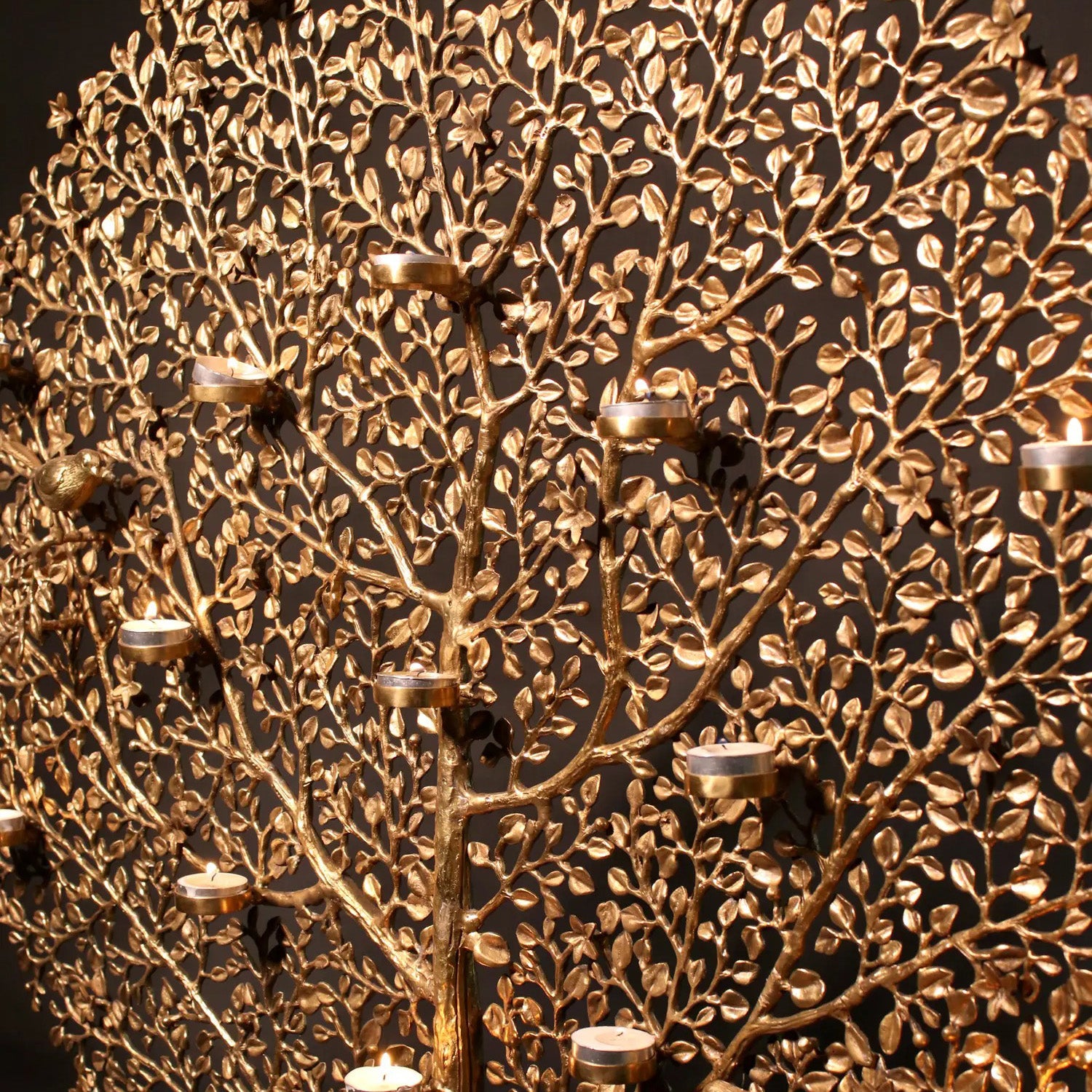 Brass Kalpavriksha with Candle Holders & Chirping Birds | Gayatri Heritage