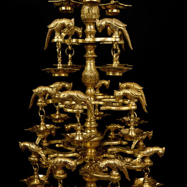 Brass Parrot Multilayer Lamp – Traditional Splendor | Gayatri Heritage