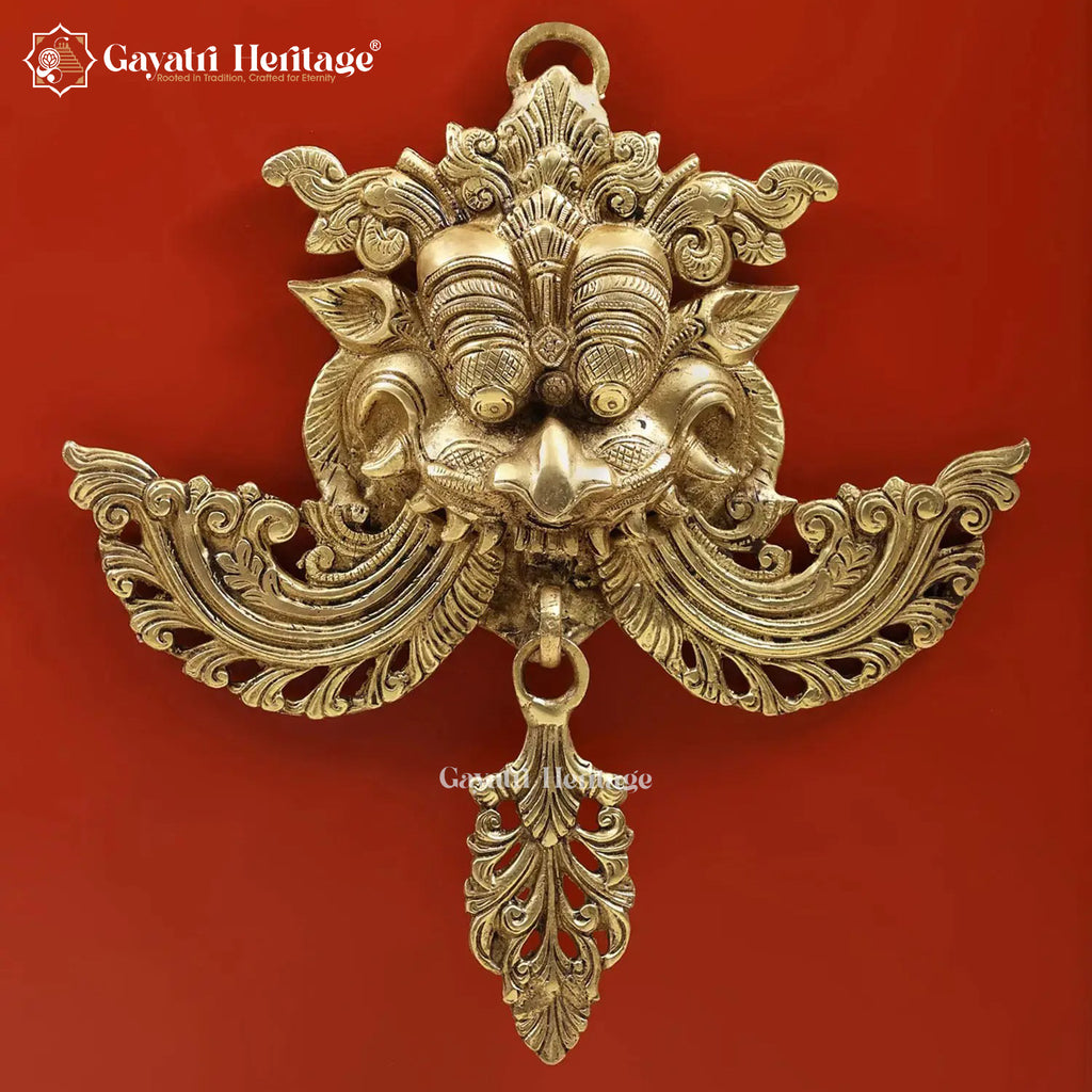 Brass Kirtimukh Wall Hanging – Divine Protection Symbol