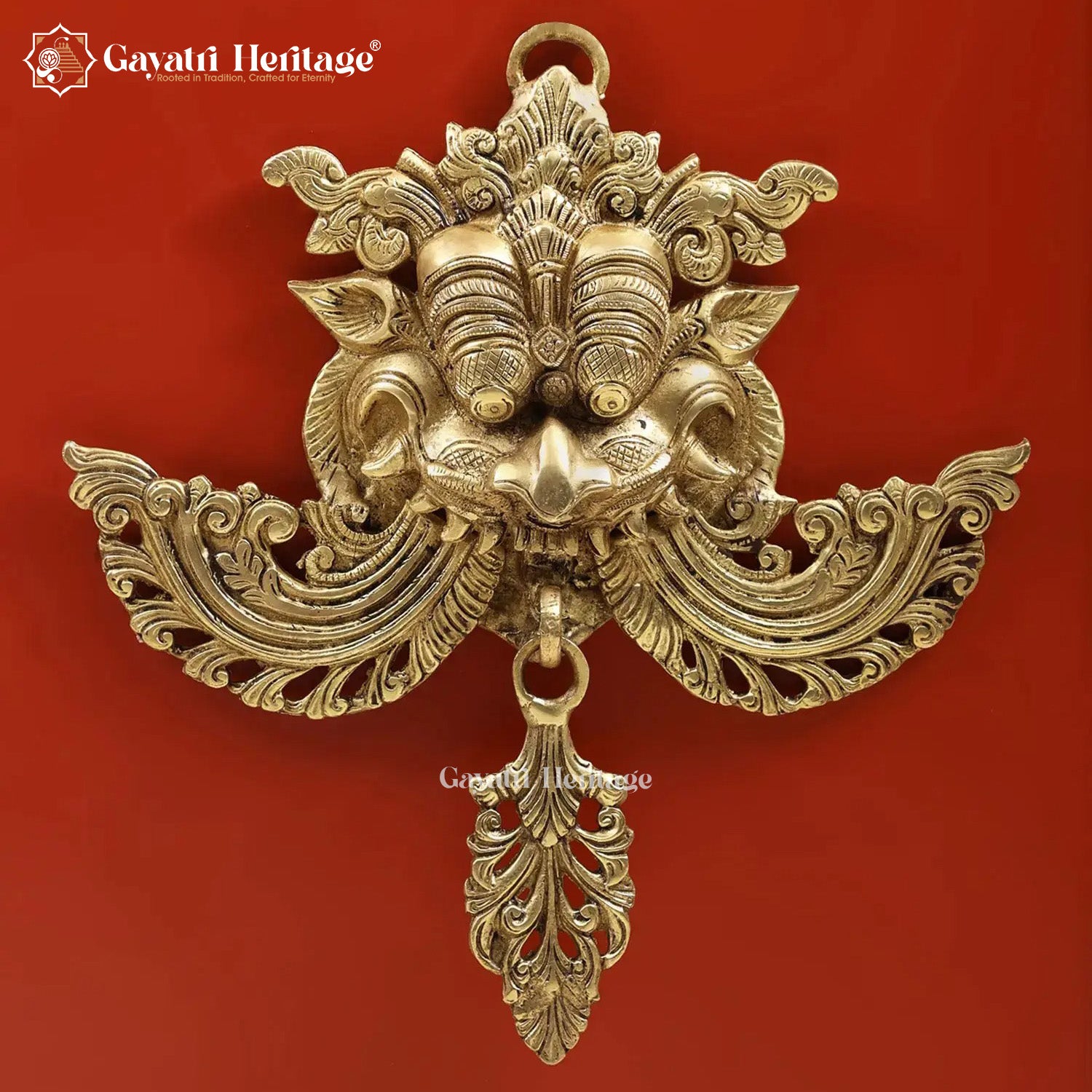 Brass Kirtimukh Wall Hanging – Divine Protection Symbol