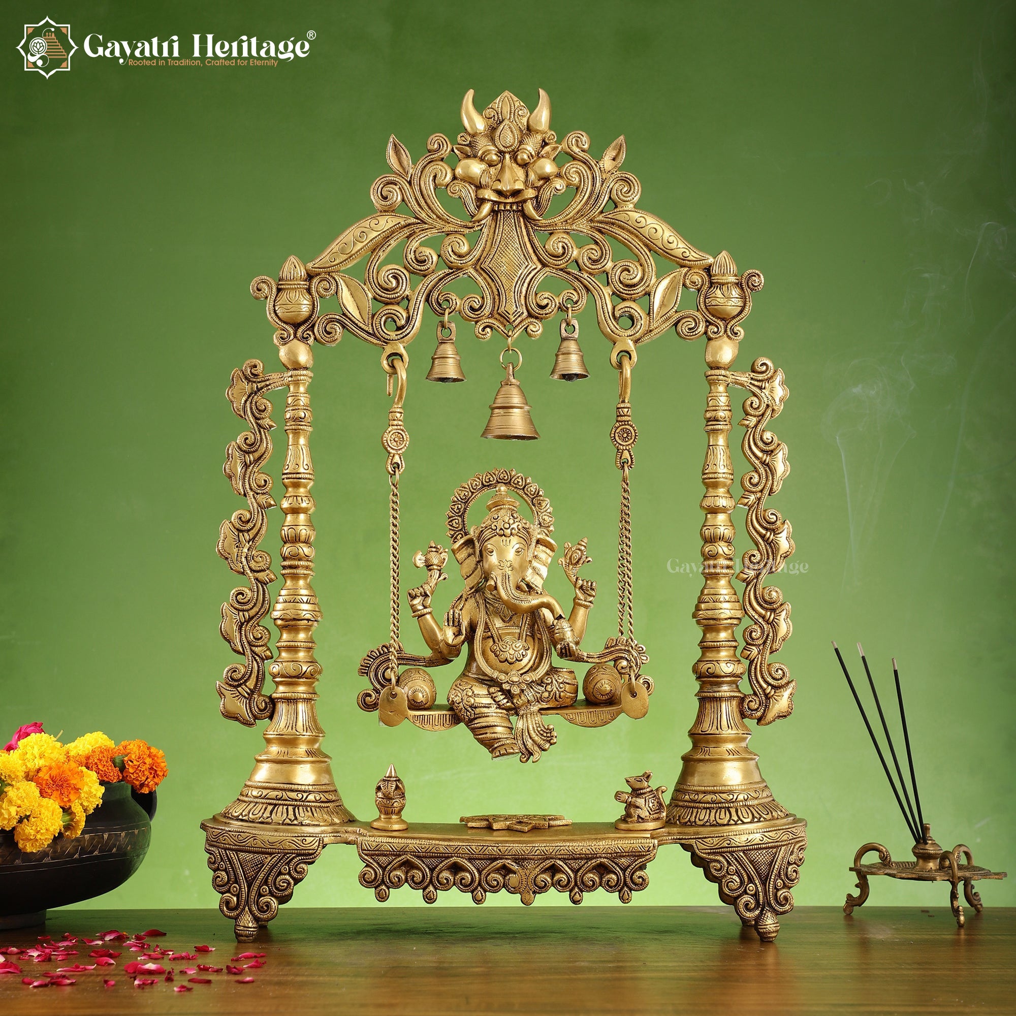 Brass Vinayagar Jhula – Divine Swing for Home Decor | Gayatri Heritage