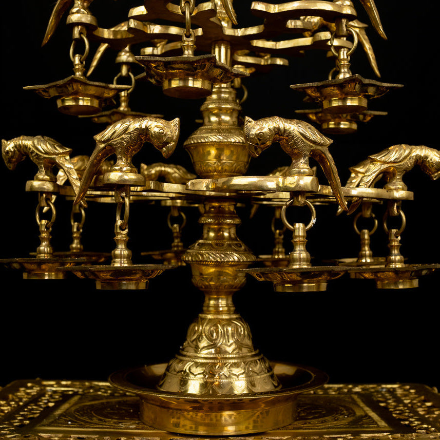 Brass Parrot Multilayer Lamp – Traditional Splendor | Gayatri Heritage