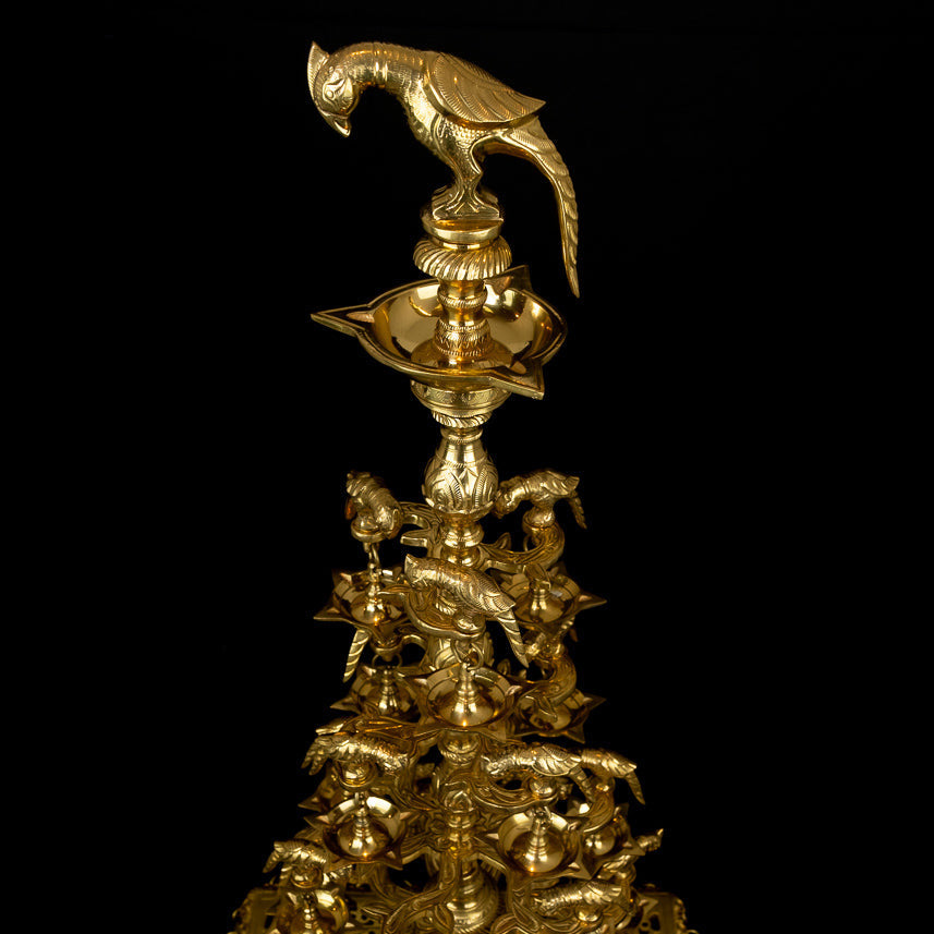 Brass Parrot Multilayer Lamp – Traditional Splendor | Gayatri Heritage