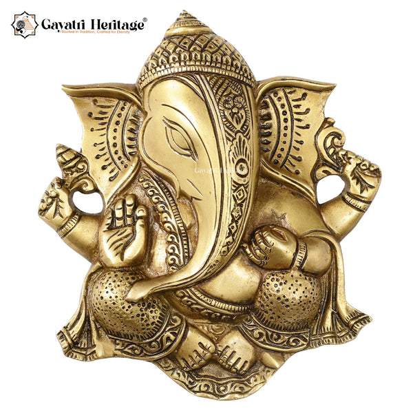 Brass Ganesha Statue – Exquisite Stone Work Décor | Gayatri Heritage