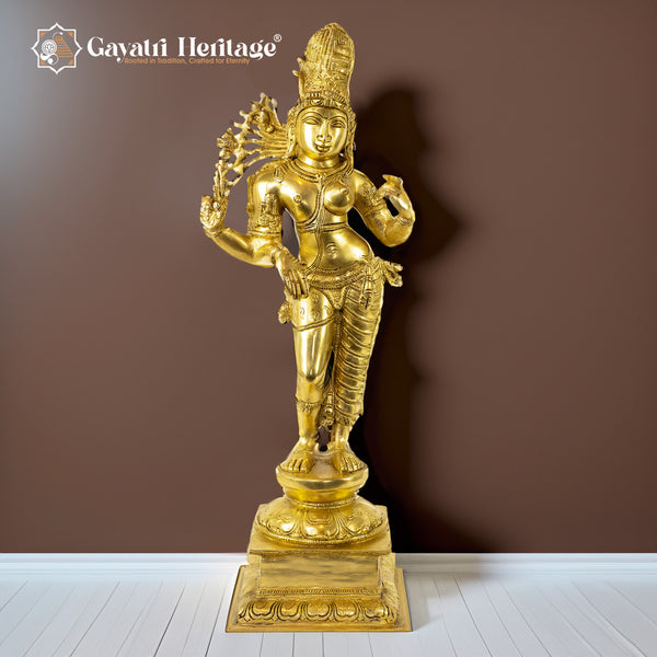 Brass Standing Ardhanarishwar Statue – Divine Unity in Art | Gayatri Heritage