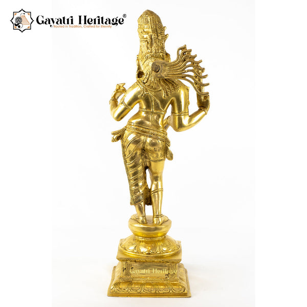 Brass Standing Ardhanarishwar Statue – Divine Unity in Art | Gayatri Heritage