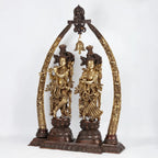 Brass Radha Krishna with Arch – Divine Love Idol | Gayatri Heritage