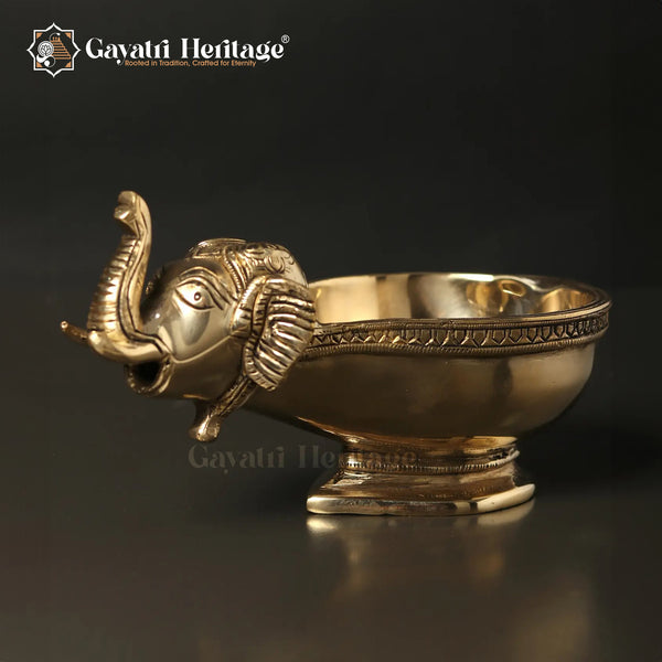 Brass Elephant Design Vilakku (Diya) – Symbol of Prosperity | Gayatri Heritage