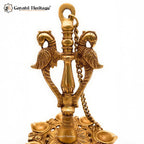 Brass 8-Wick Diya – Mayur Design Traditional Lamp | Gayatri Heritage