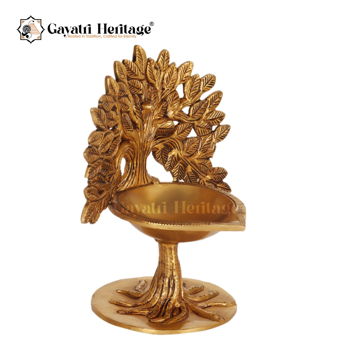 Brass Kalpavrisksha Oil Lamp ( Diya ) – Illuminate Your Space with Sacred Grace | Gayatri Heritage