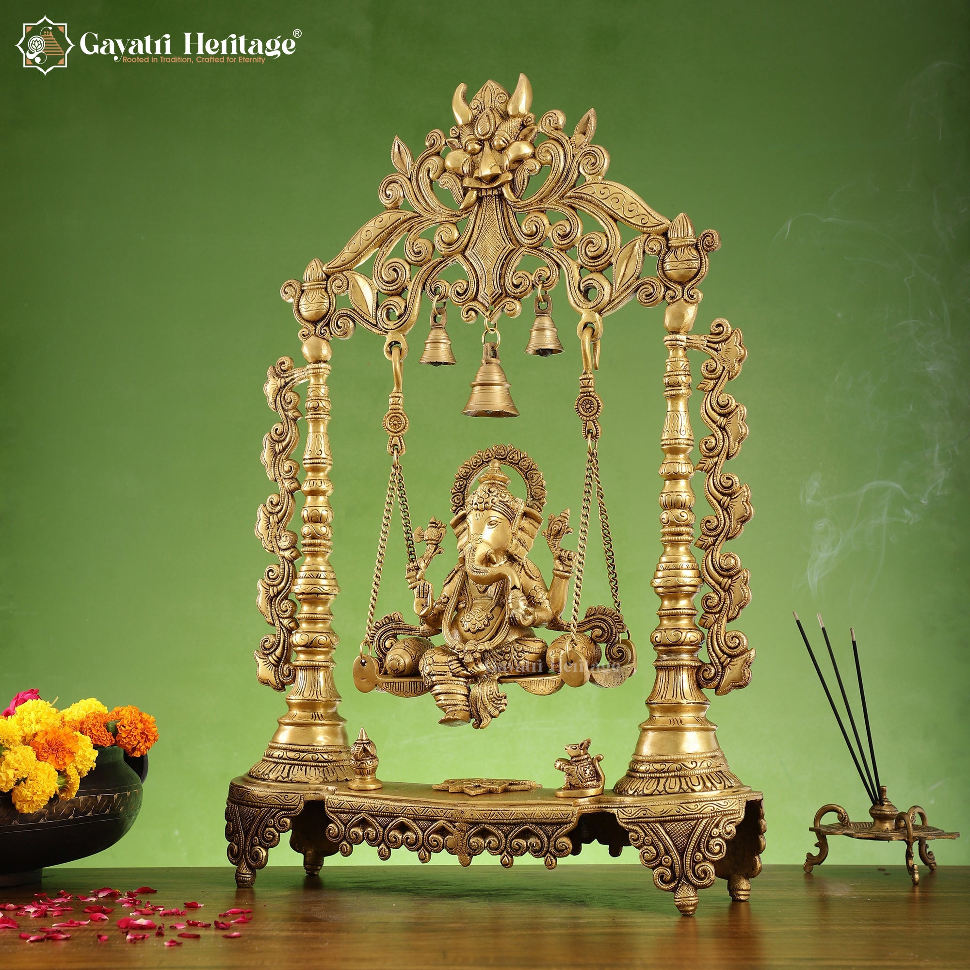 Brass Vinayagar Jhula – Divine Swing for Home Decor | Gayatri Heritage