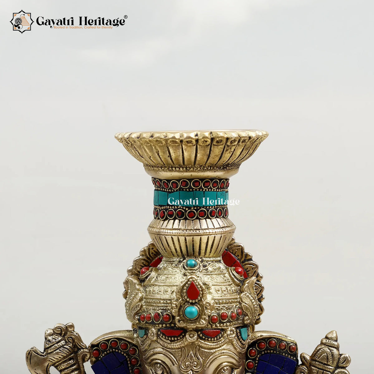 Brass Ganesha Candle Stand – Divine Lighting Decor | Gayatri Heritage