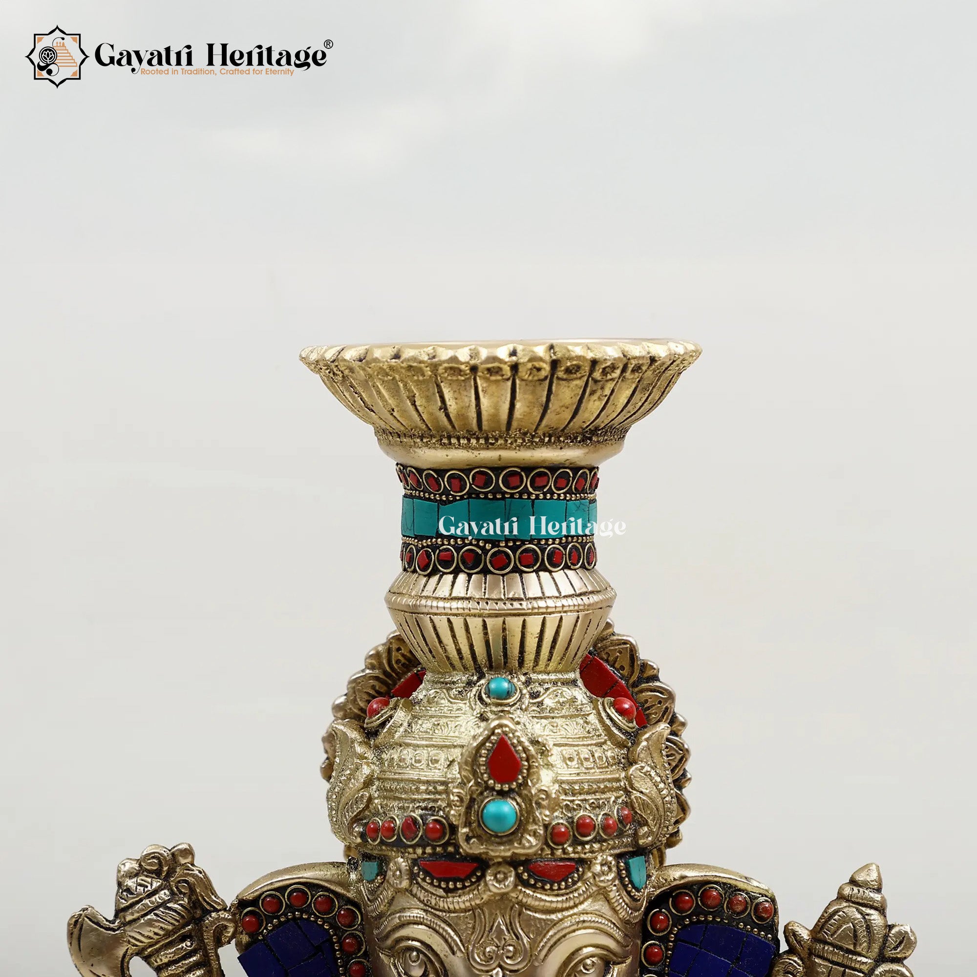 Brass Ganesha Candle Stand – Divine Lighting Decor | Gayatri Heritage